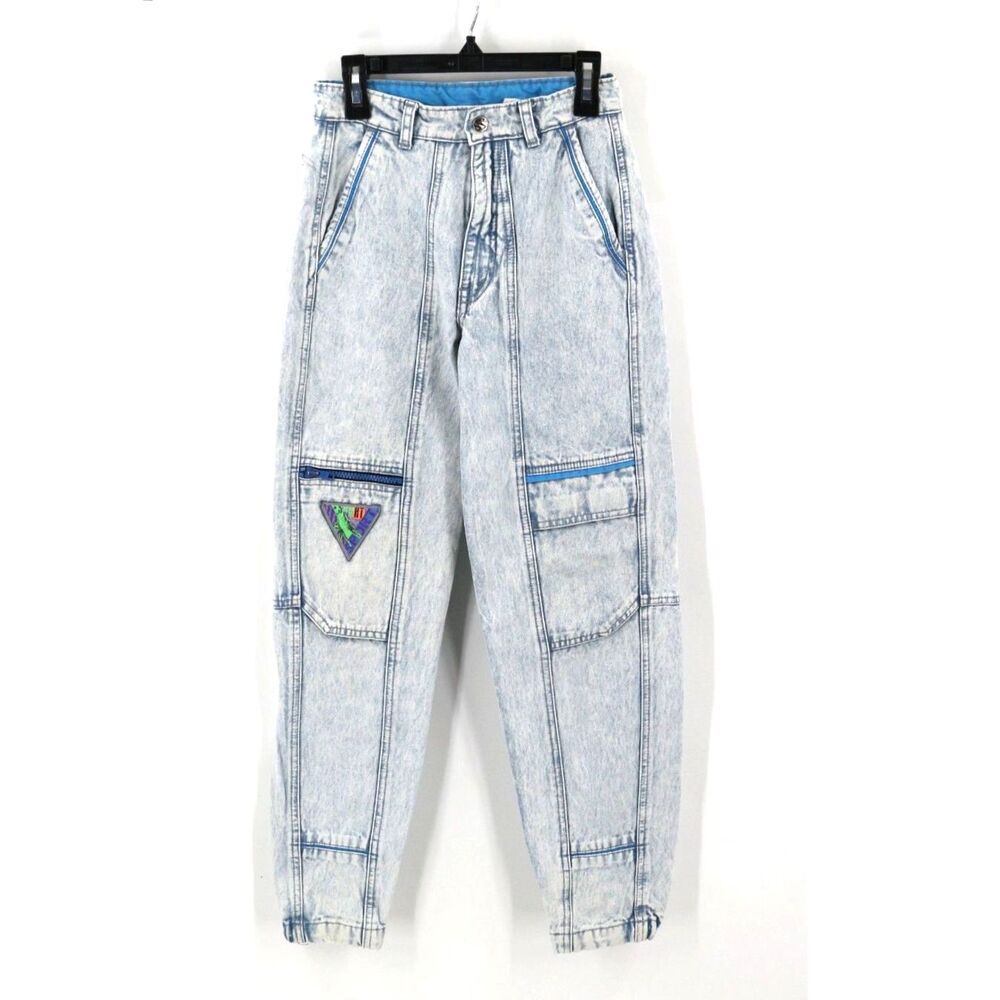 Levis Sport Jeans Junior Cargo Style Acid Wash 14 Slim Back to the Future 80s